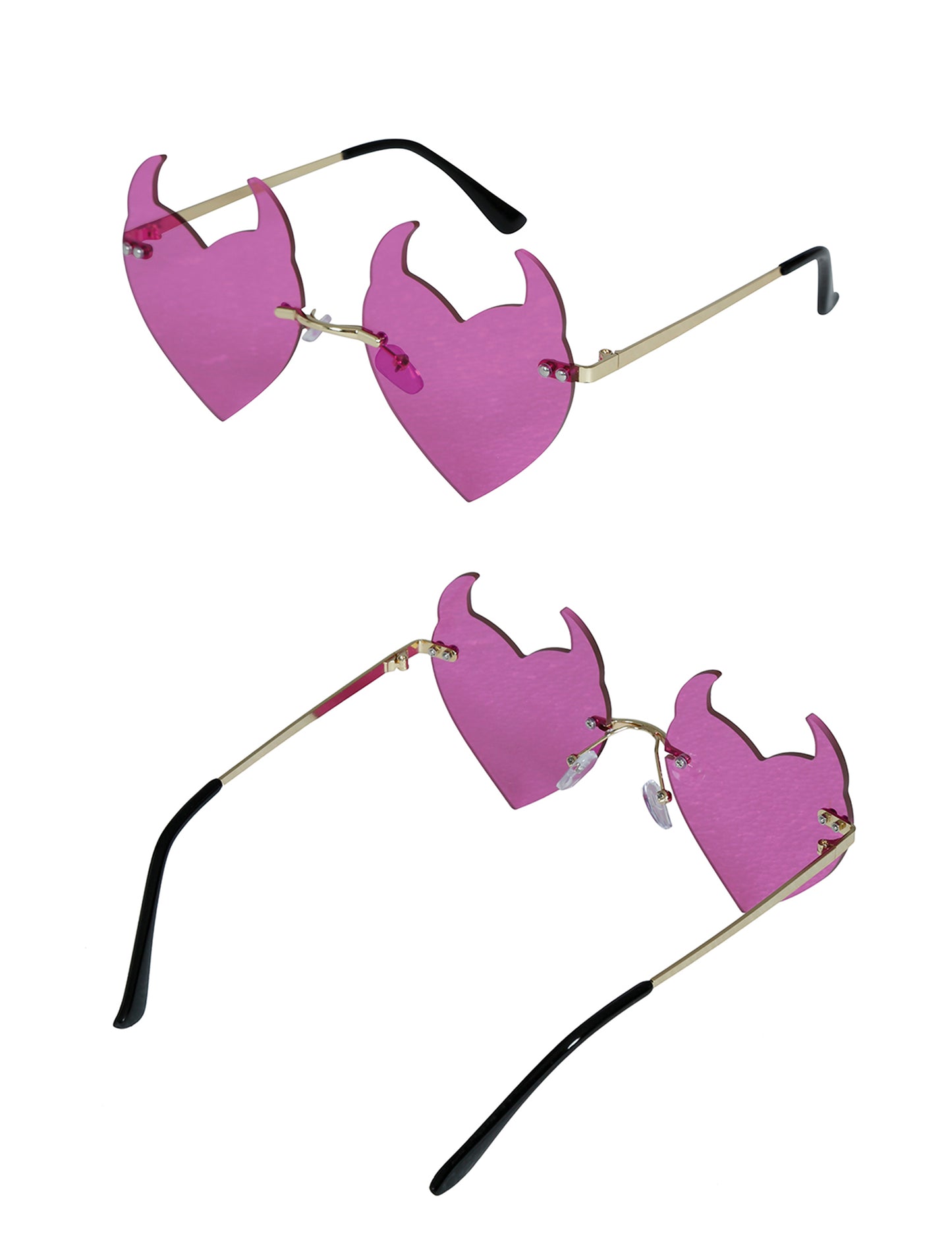 Ljubičaste demonske naočale u obliku srca za odrasle