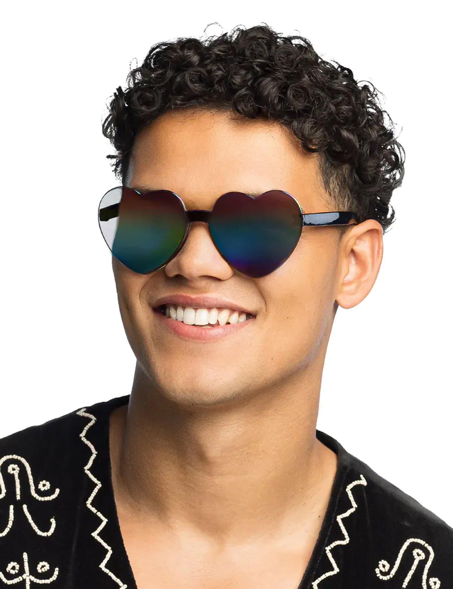 Lunettes cœurs effet miroir adulte