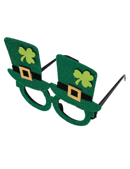 Vue de trois-quarts des lunettes chapeaux Saint Patrick