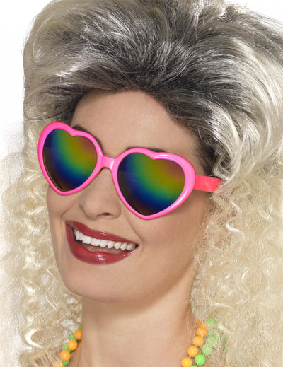 Lunettes coeur avec verres multicolore pour femme monture rose