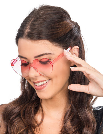 Srčane naočale odrasle ružičaste dimljene naočale