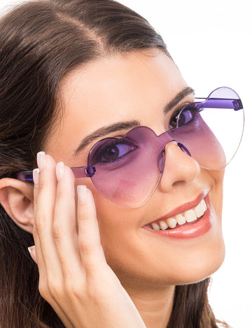 Srčane naočale dimljene ljubičaste naočale