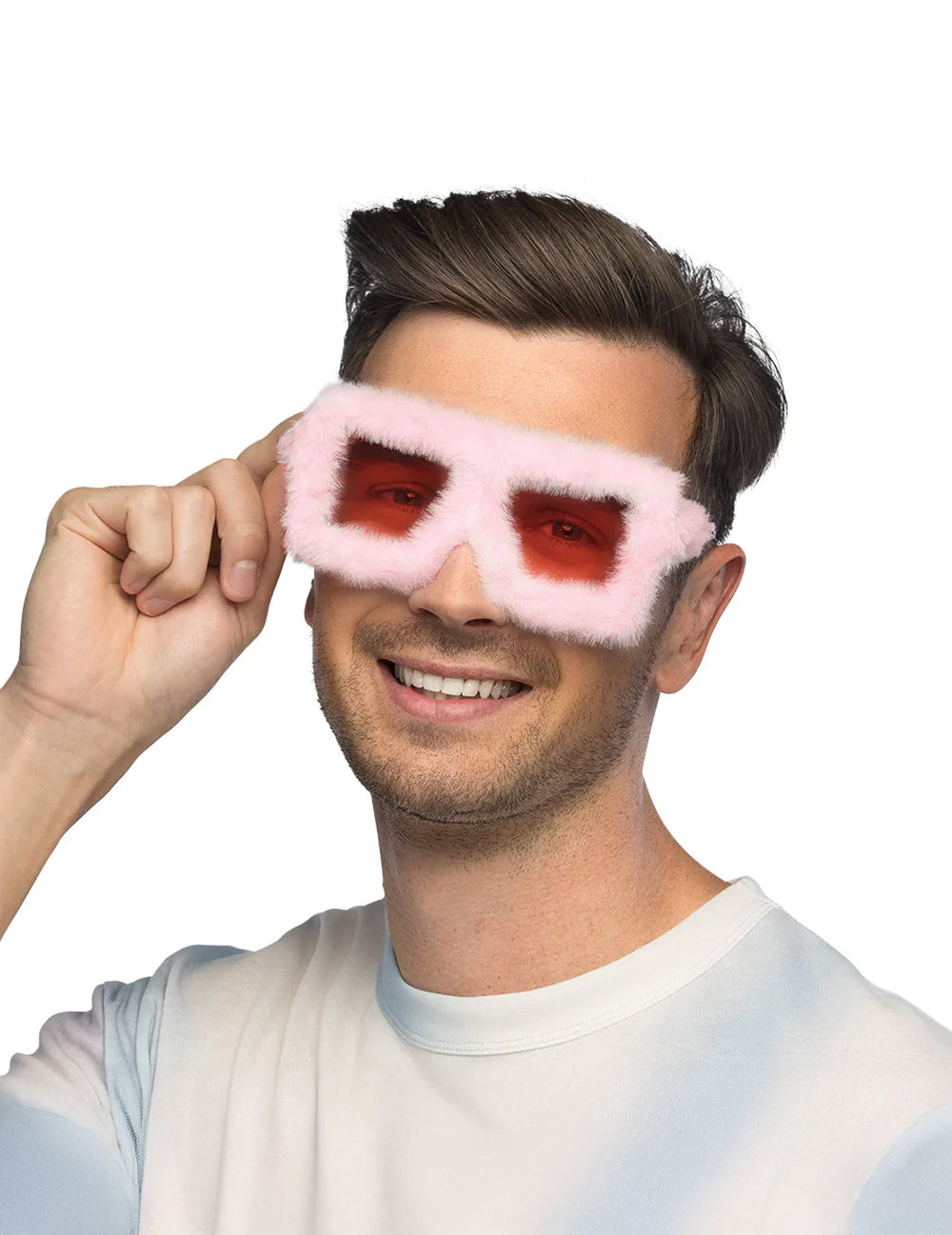 Gros plan des lunettes de fête en peluche