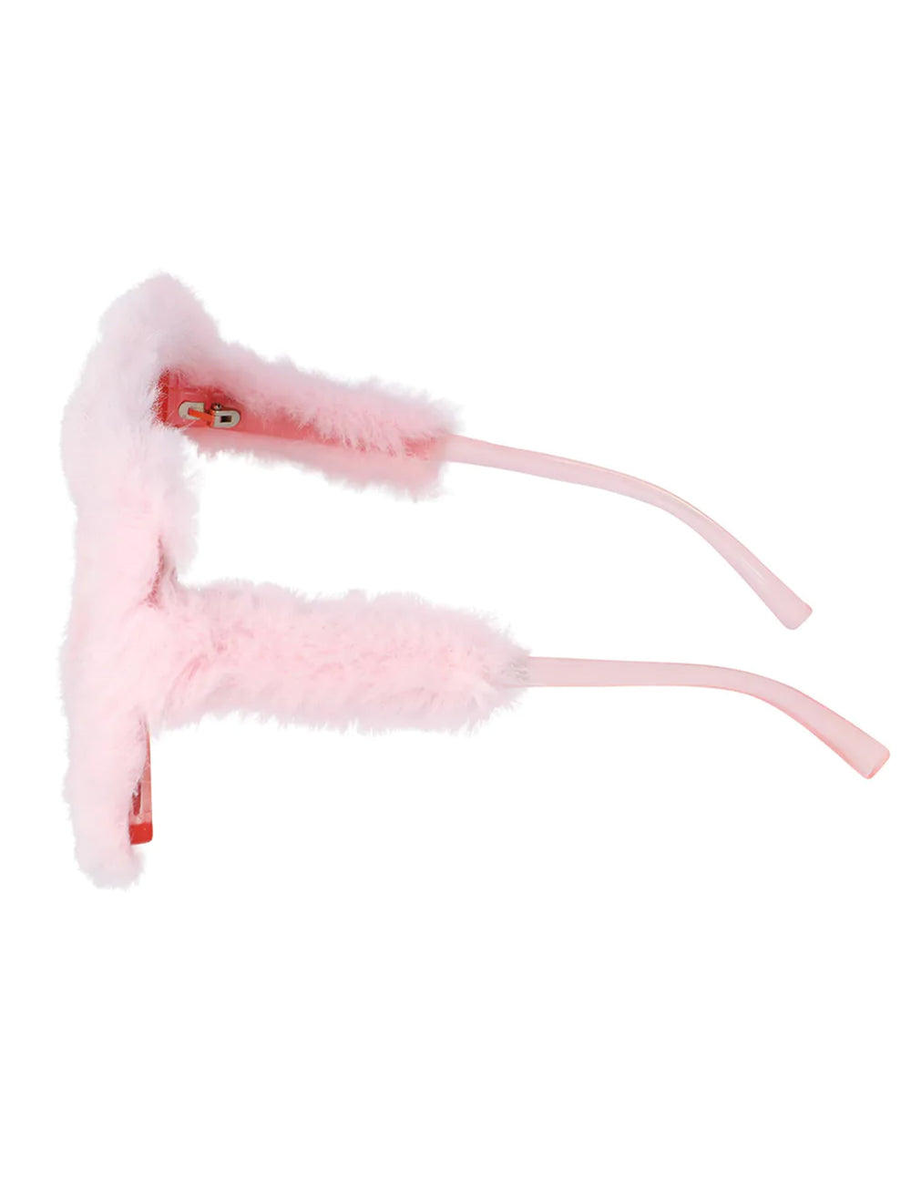 Vue de profil des lunettes de fête en peluche pour adulte
