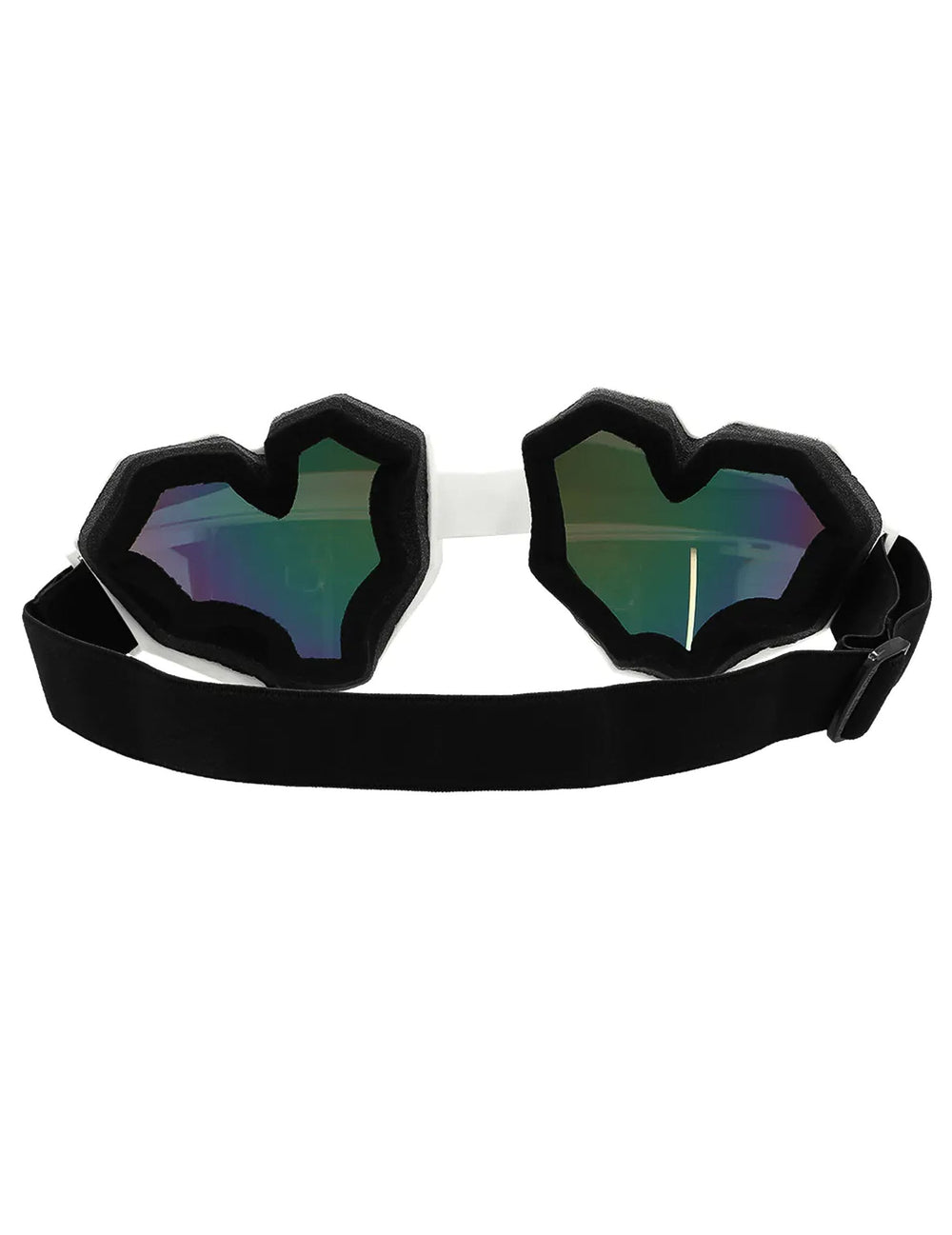 Vue de dos des lunettes de ski cœur pour adulte