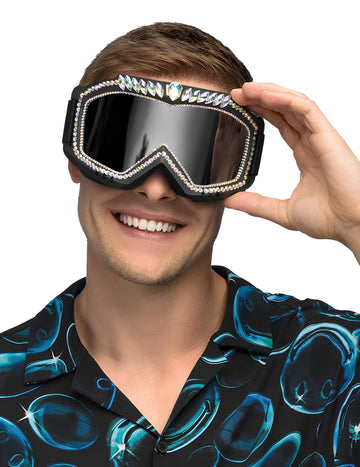 Crne skijaške naočale s rhinestones za odrasle