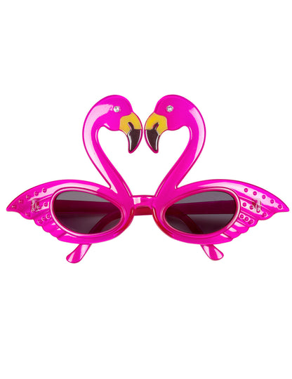Vue de face des lunettes flamant rose