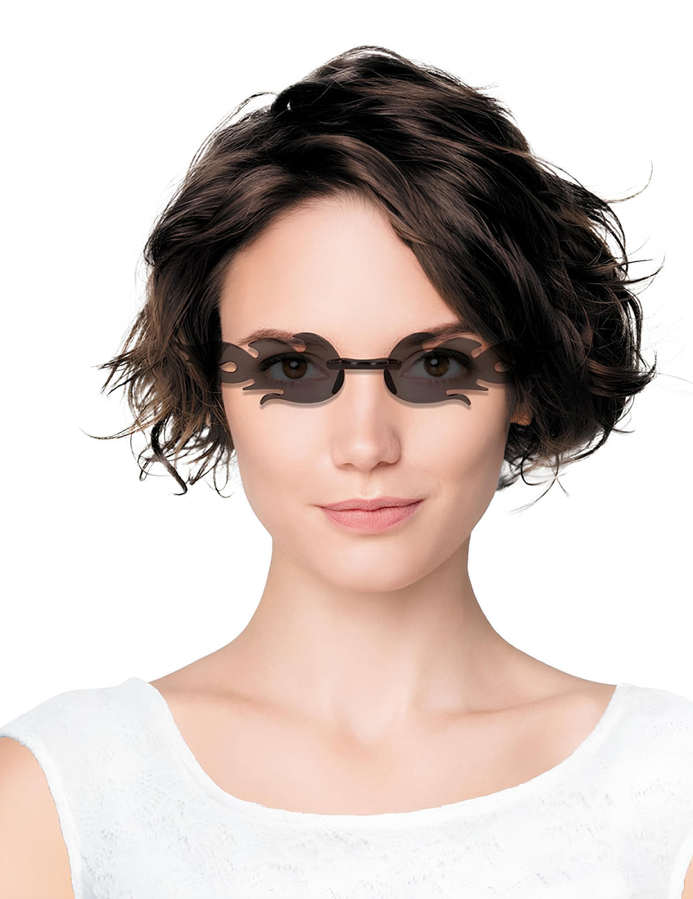 Vue portée des lunettes flammes pour adulte