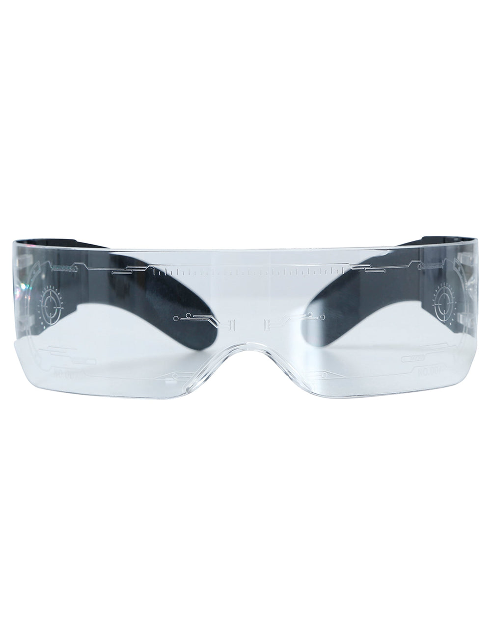 Vue de face des lunettes futuristes avec LED