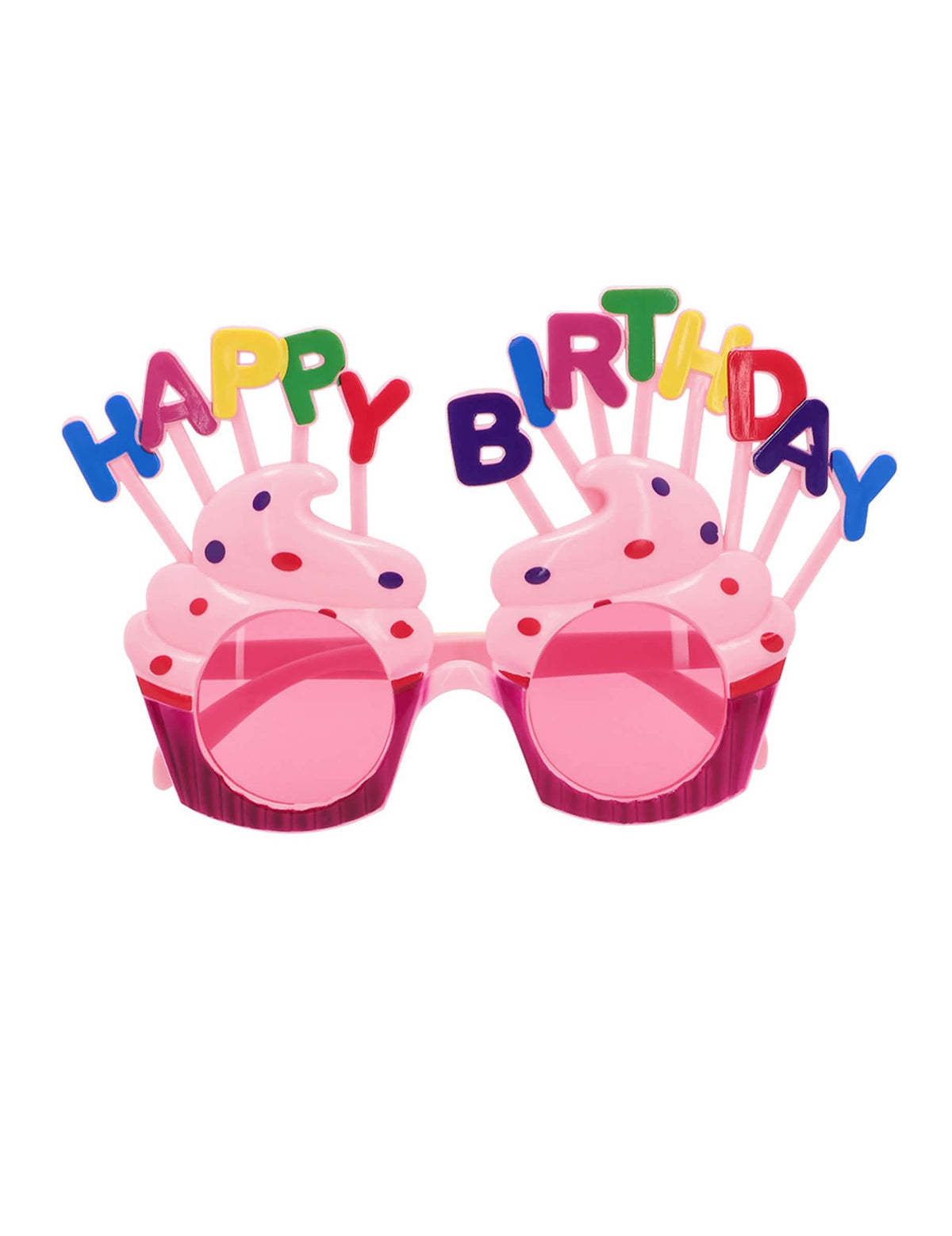 Prednji prikaz naočale Happy Birthday cupcake za odrasle