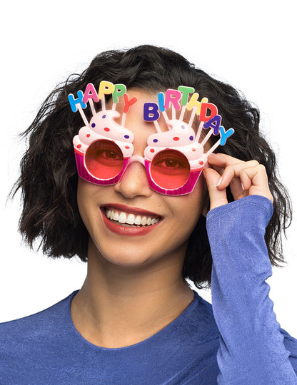 Sretan rođendanske naočale cupcake odrasla osoba
