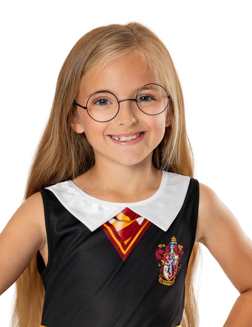 Krupni plan na prikaz nošenja naočale Harry Potter za dijete