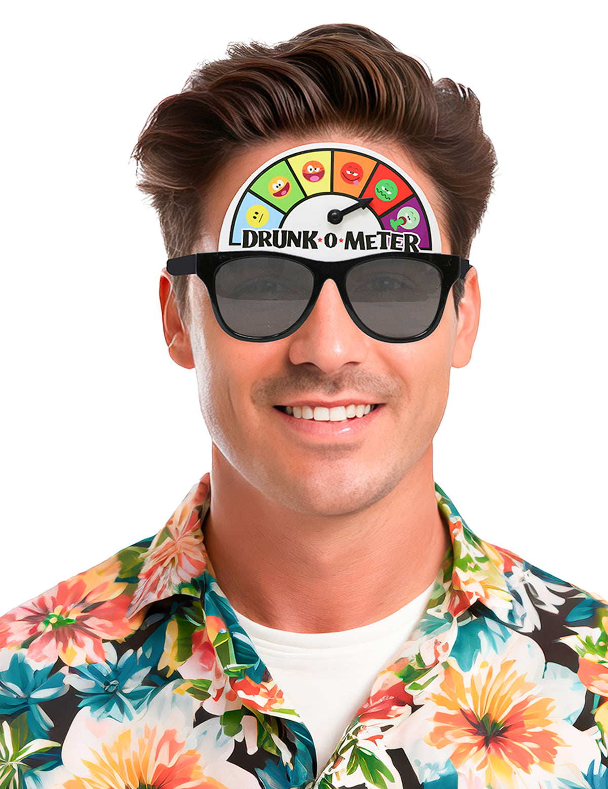 Lunettes humoristiques Drunk-O-meter pour adulte noires avec jauge colorée