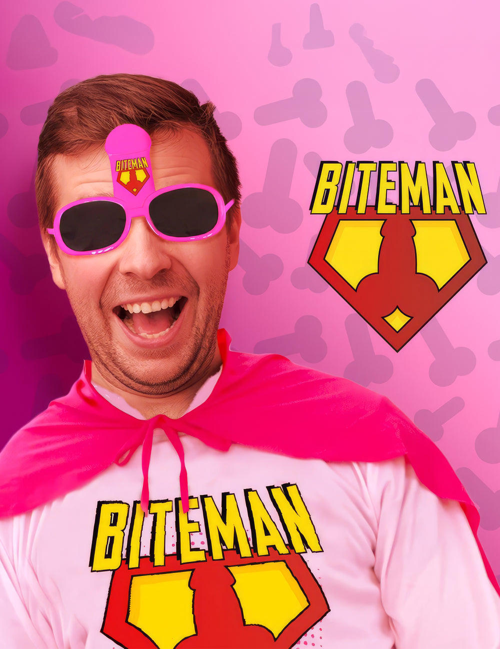 Vue de face des lunettes humoristiques Biteman
