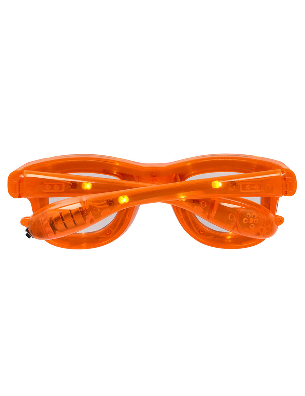Vue de dos des lunettes lumineuses à LED pour adulte oranges