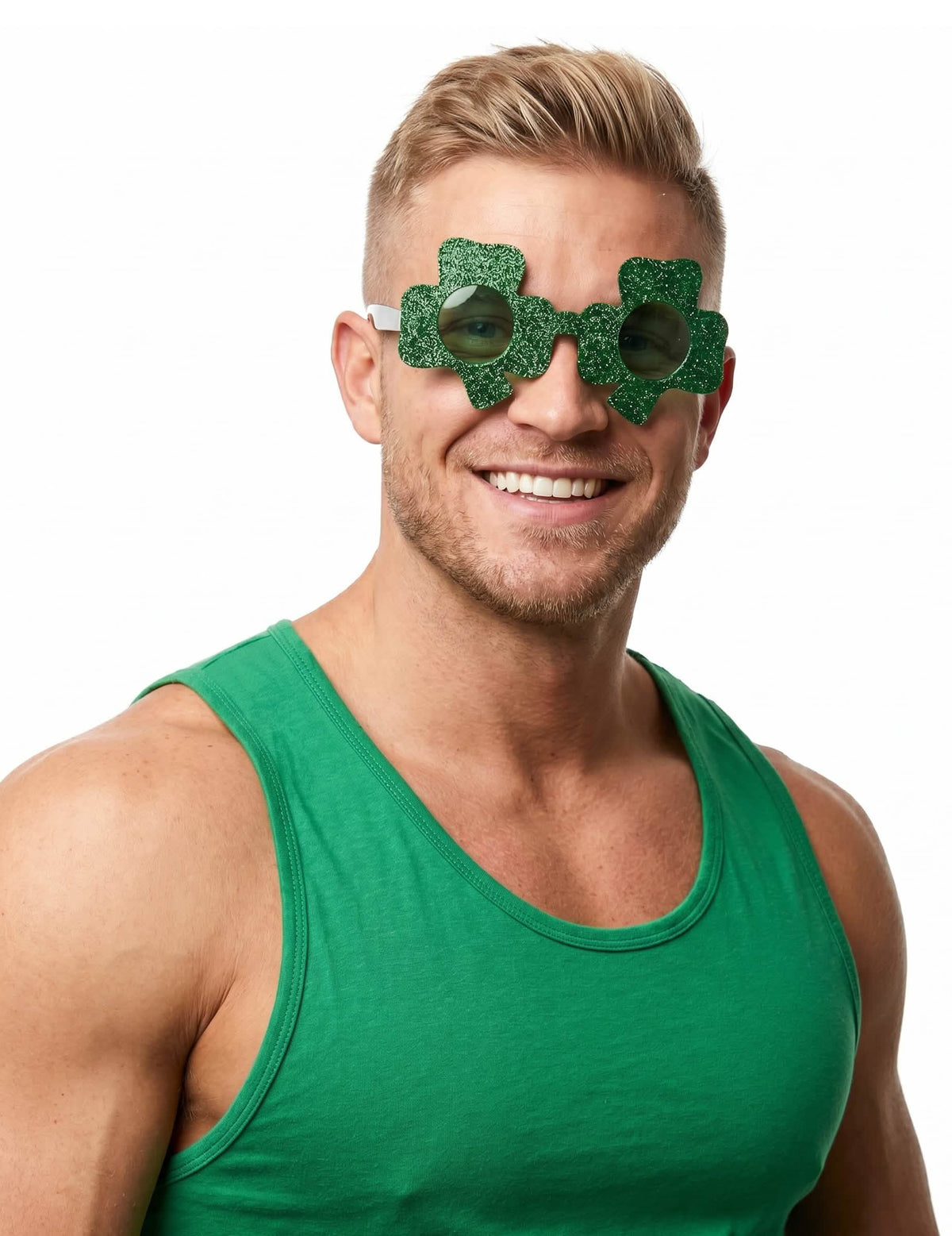 Zelene sjajne naočale Clover Saint-Patrick Odrasli