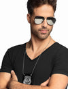 Lunettes de police pour adulte style aviateur à verres miroir argentés
