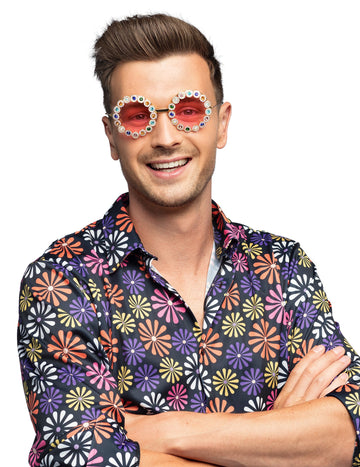 Okrugle naočale s rhinestones u boji odraslih