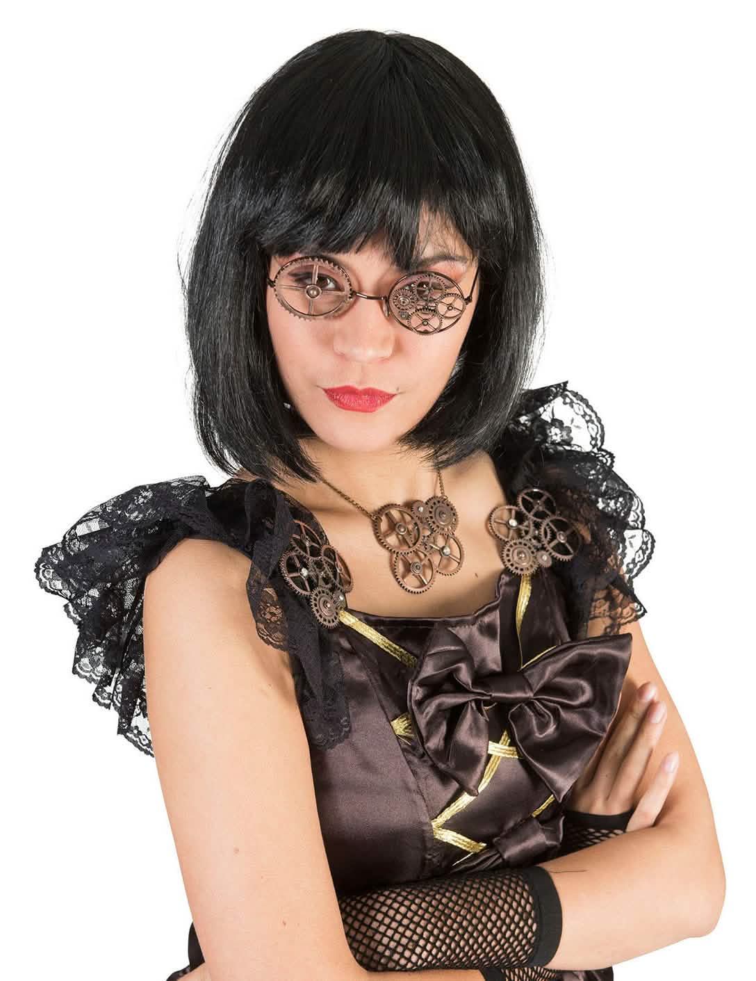 Okrugle steampunk naočale za odrasle u bronci s zupčanicima