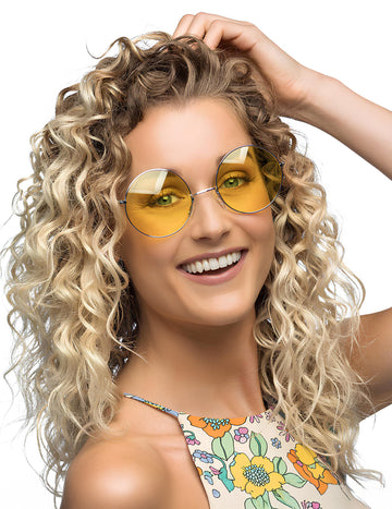 Divovske hipi žute okrugle naočale