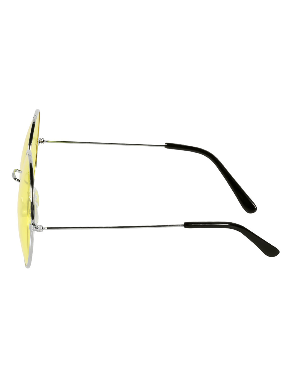Vue de profil des lunettes rondes hippies géantes