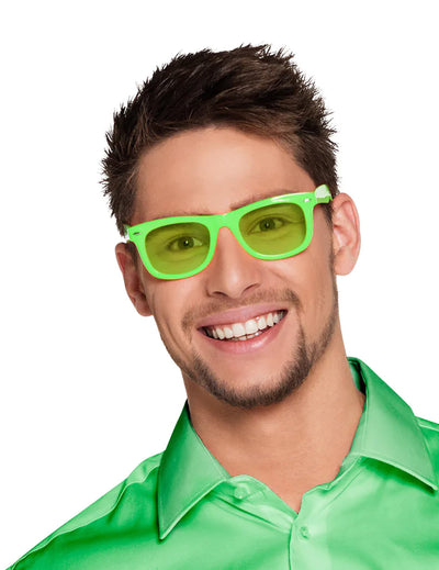 Lunettes 80's pour adulte vert fluo