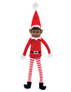 Lutin farceur Pimpon pour garçon rouge et blanc avec jambes rayées et peau mate