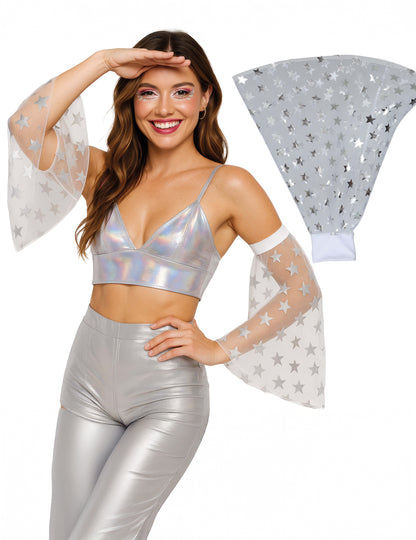 Disco manšete sa srebrnim zvjezdicama 