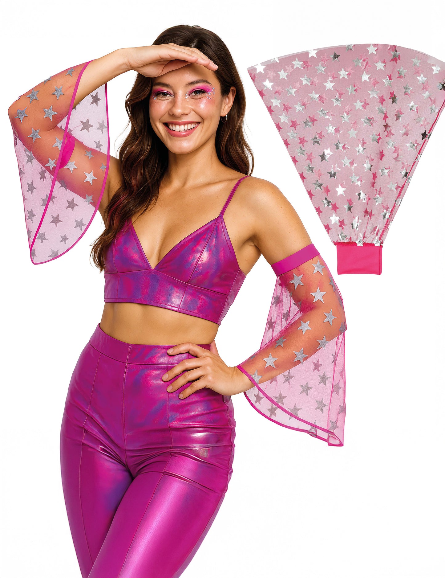 Disco manšete s ružičastim zvjezdicama 