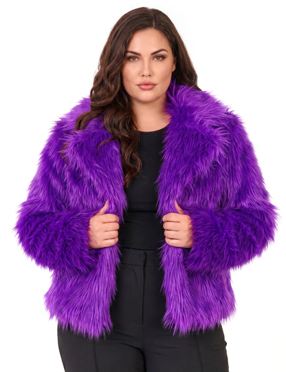 Manteau en fausse fourrure violet adulte