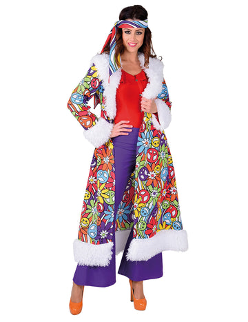 Višebojni hipi kaput za odrasle 