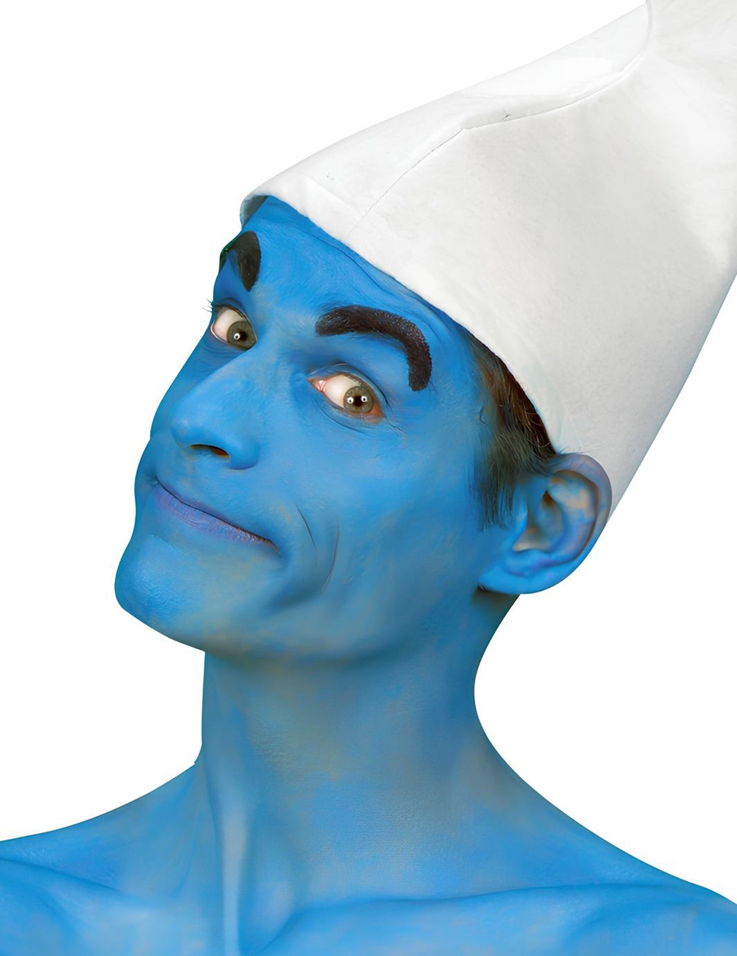 Kadar završnog izgleda profesionalne šminke za lice i tijelo u plavoj boji