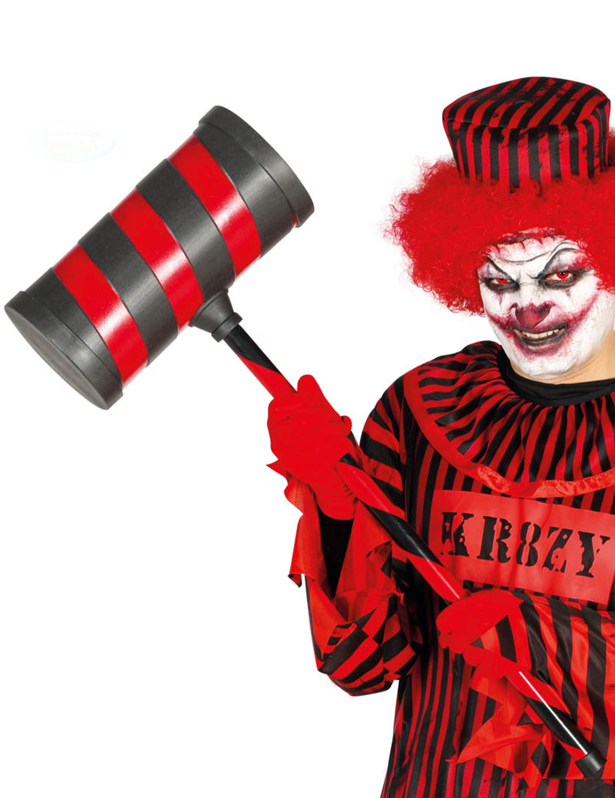 Marteau clown tueur pour adulte rouge et noir