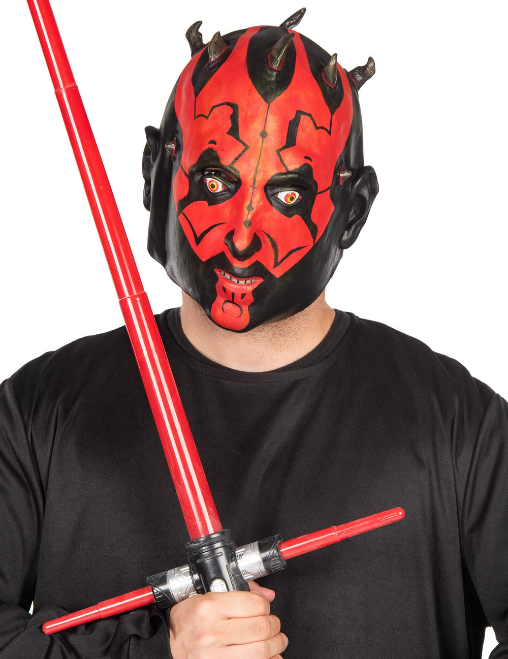 Maska 3/4 Darth Maul Star Wars za odrasli crvena i crna s rogovima