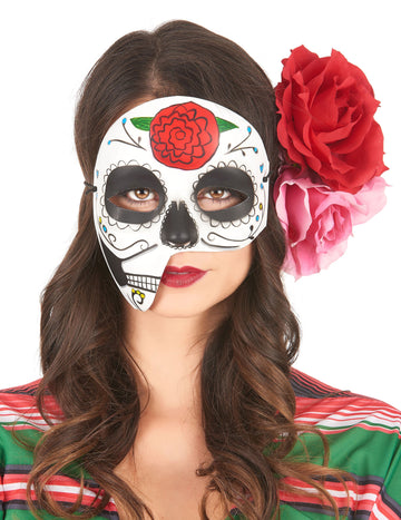 Dia asimetrična maska ​​Los Muertos odraslih