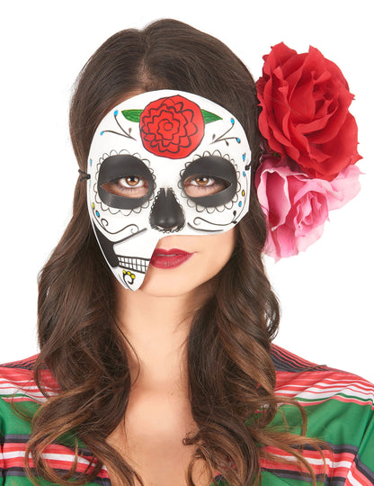 Dia asimetrična maska ​​Los Muertos odraslih