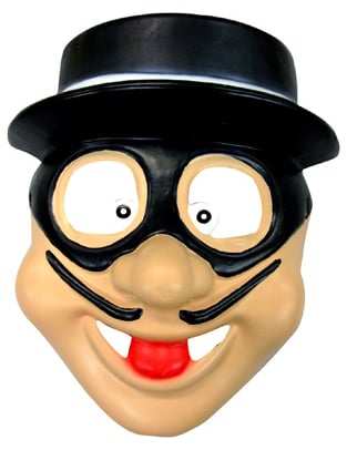 Masque de bandit pour adulte noir avec chapeau et moustache