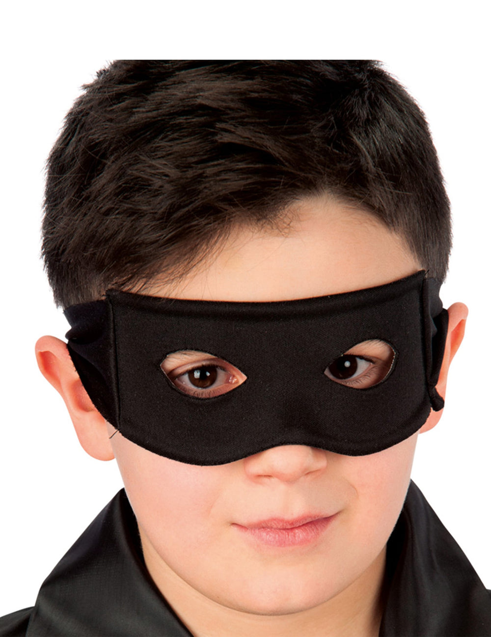 Masque chevalier noir pour enfant en tissu
