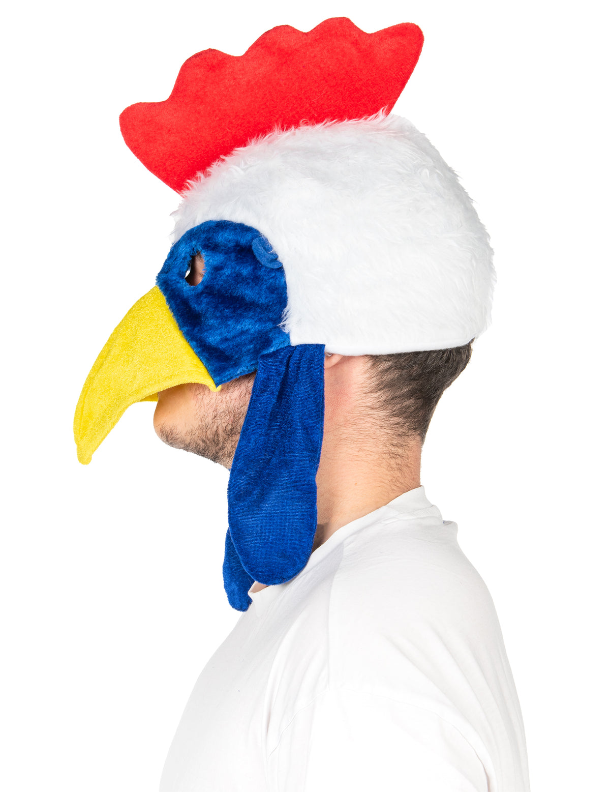 Vue de profil du masque coq supporter