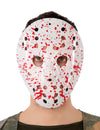 Masque de hockey ensanglanté pour adulte blanc avec éclaboussures rouges