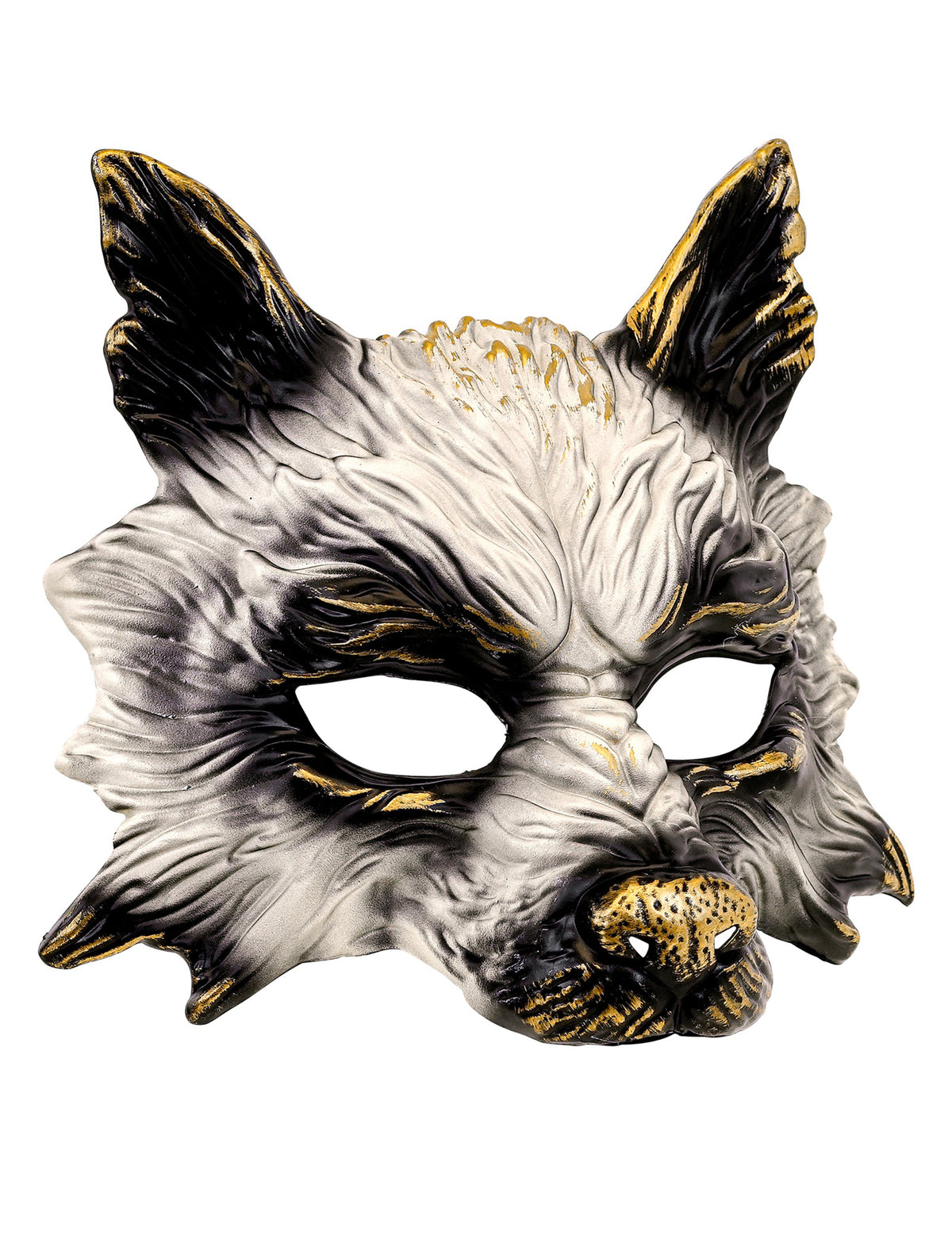 Vue de trois-quarts du masque de loup pour adulte