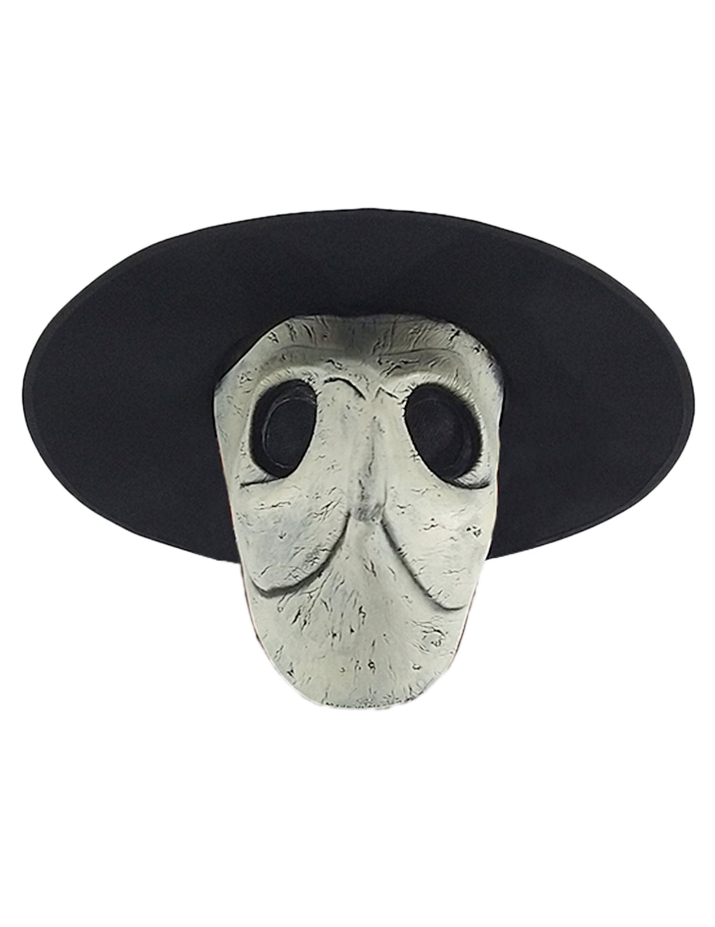 Vue de face du masque de médecin de peste