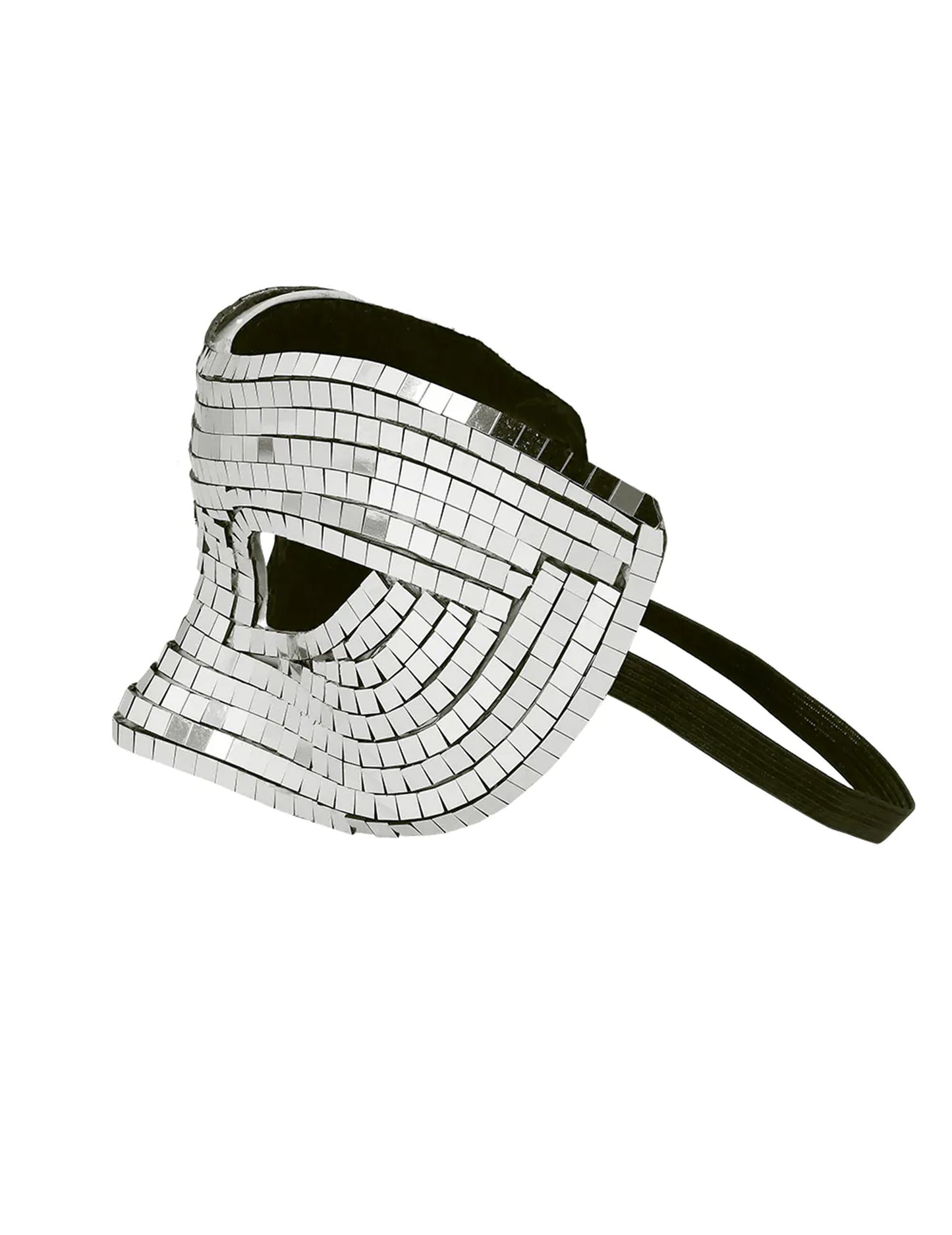 Vue de profil du masque disco à facettes pour adulte