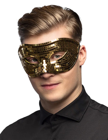 Zlatna disko maska s facetama za odrasle 