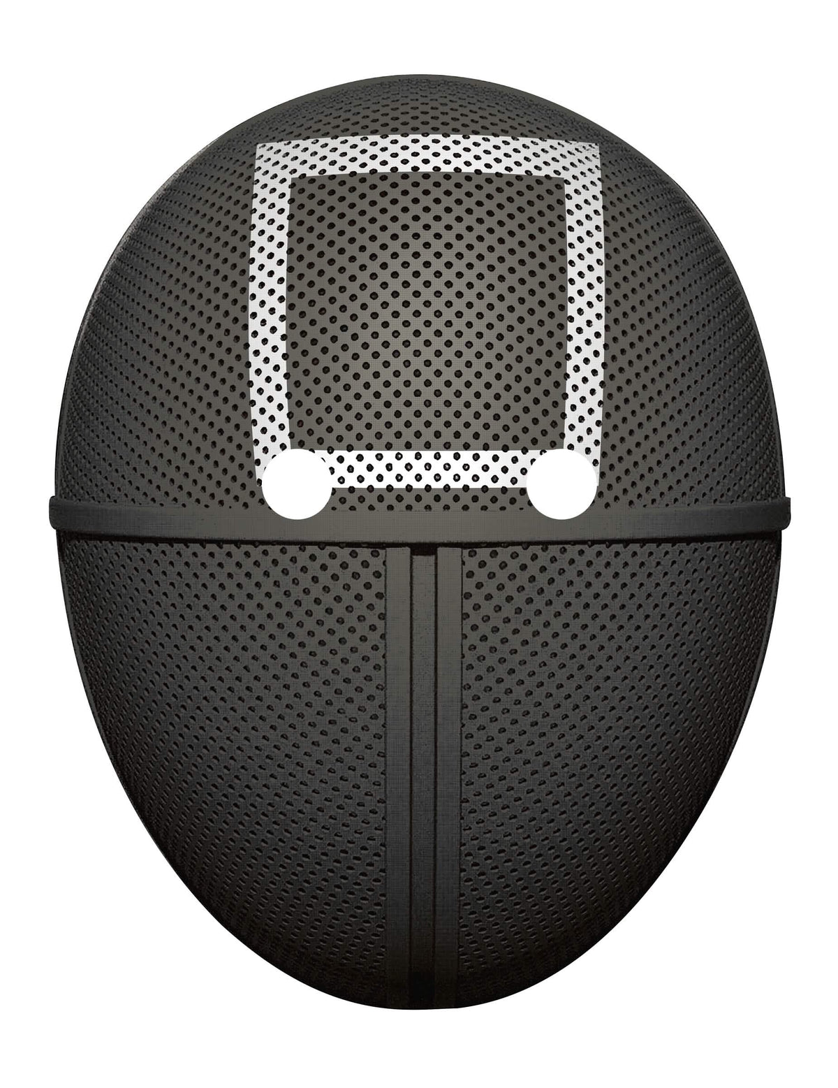 Masque en carton plat gardien de jeu carré pour adulte noir et blanc