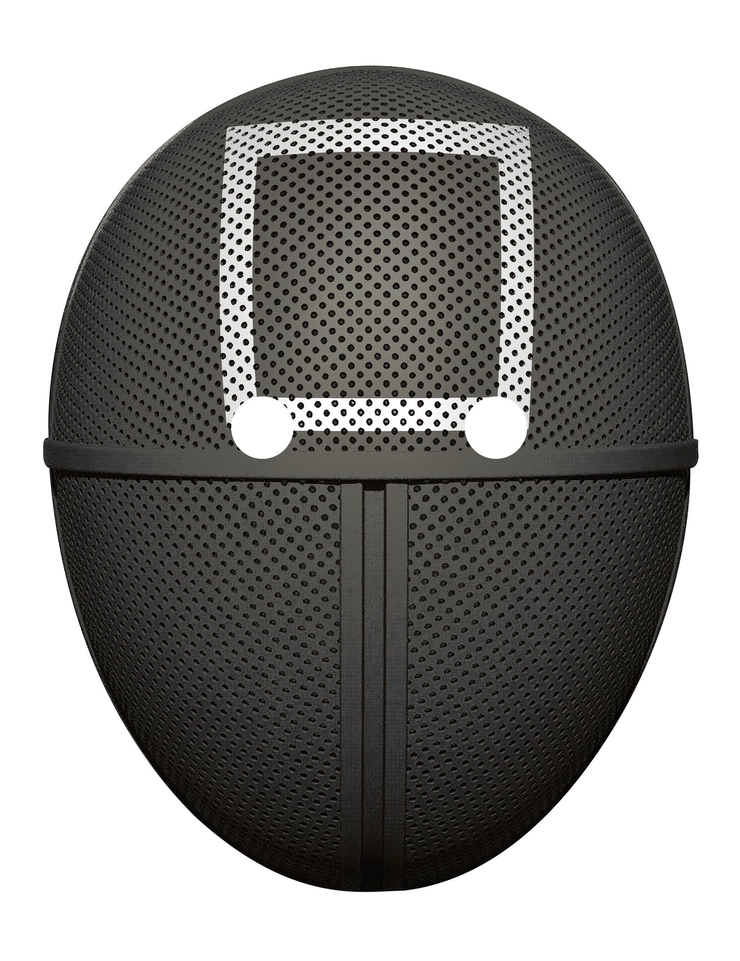 Masque en carton plat gardien de jeu carré pour adulte noir et blanc