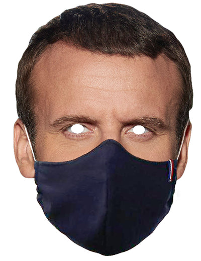 Masque en carton président portant un masque pour adulte bleu marine