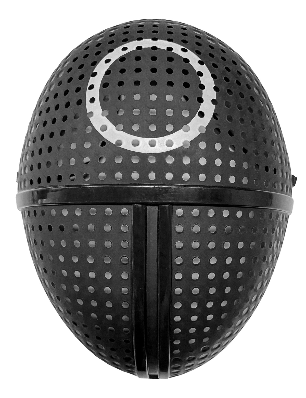 Masque en plastique gardien de jeu symbole rond pour adulte noir