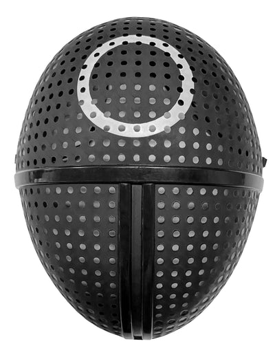 Masque en plastique gardien de jeu symbole rond pour adulte noir