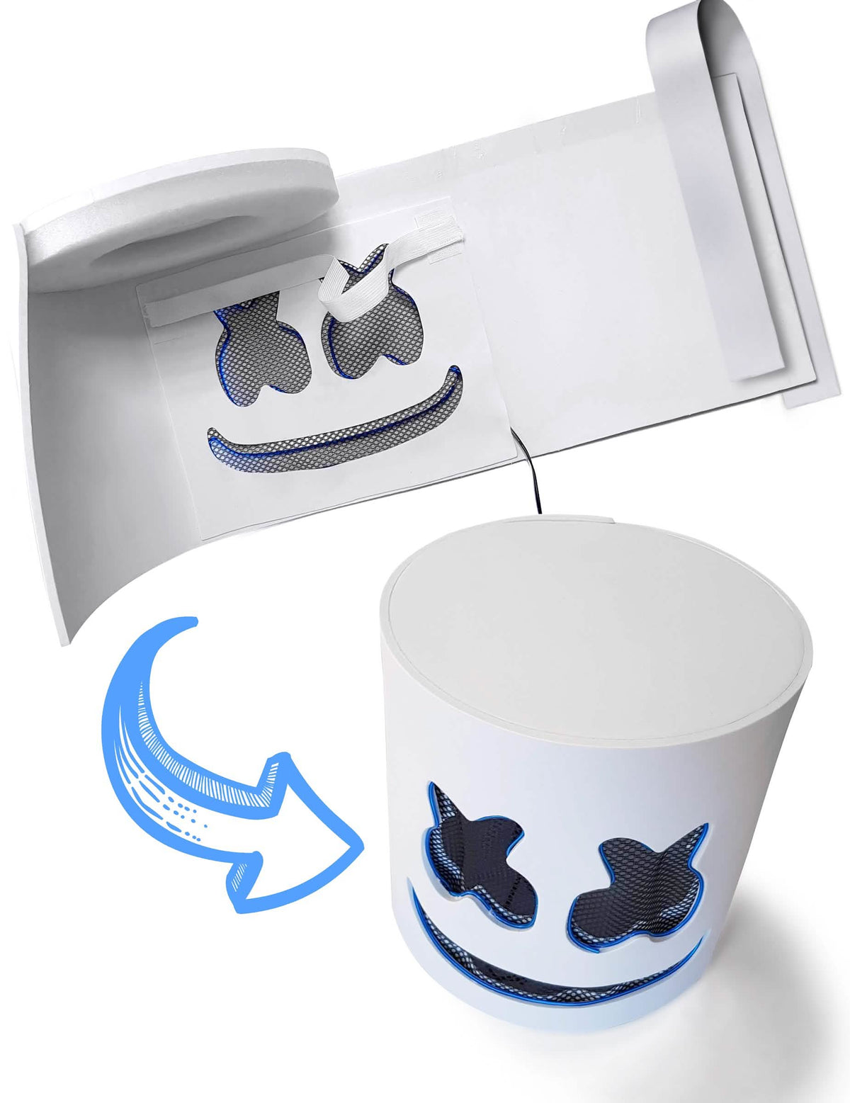 Detalji sastavljanja maske DJ guimauve